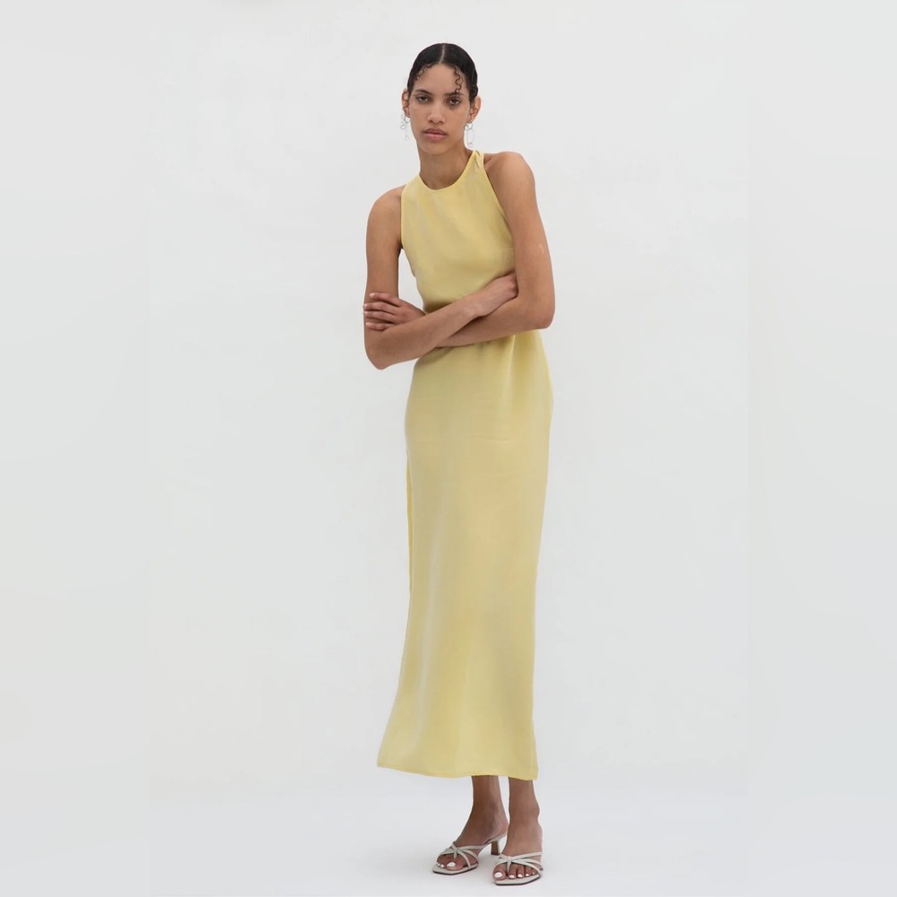Butter Yellow Maxi Backless Dress